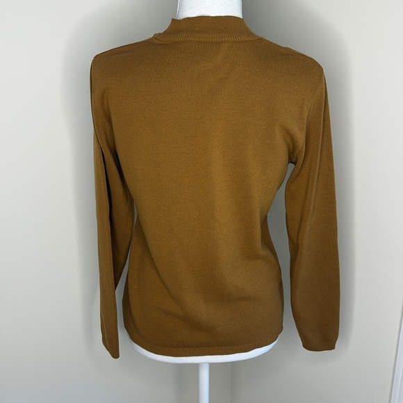 Southern Lady Tan Knit High Neck Patterned Sweater. Small - Picture 4 of 9